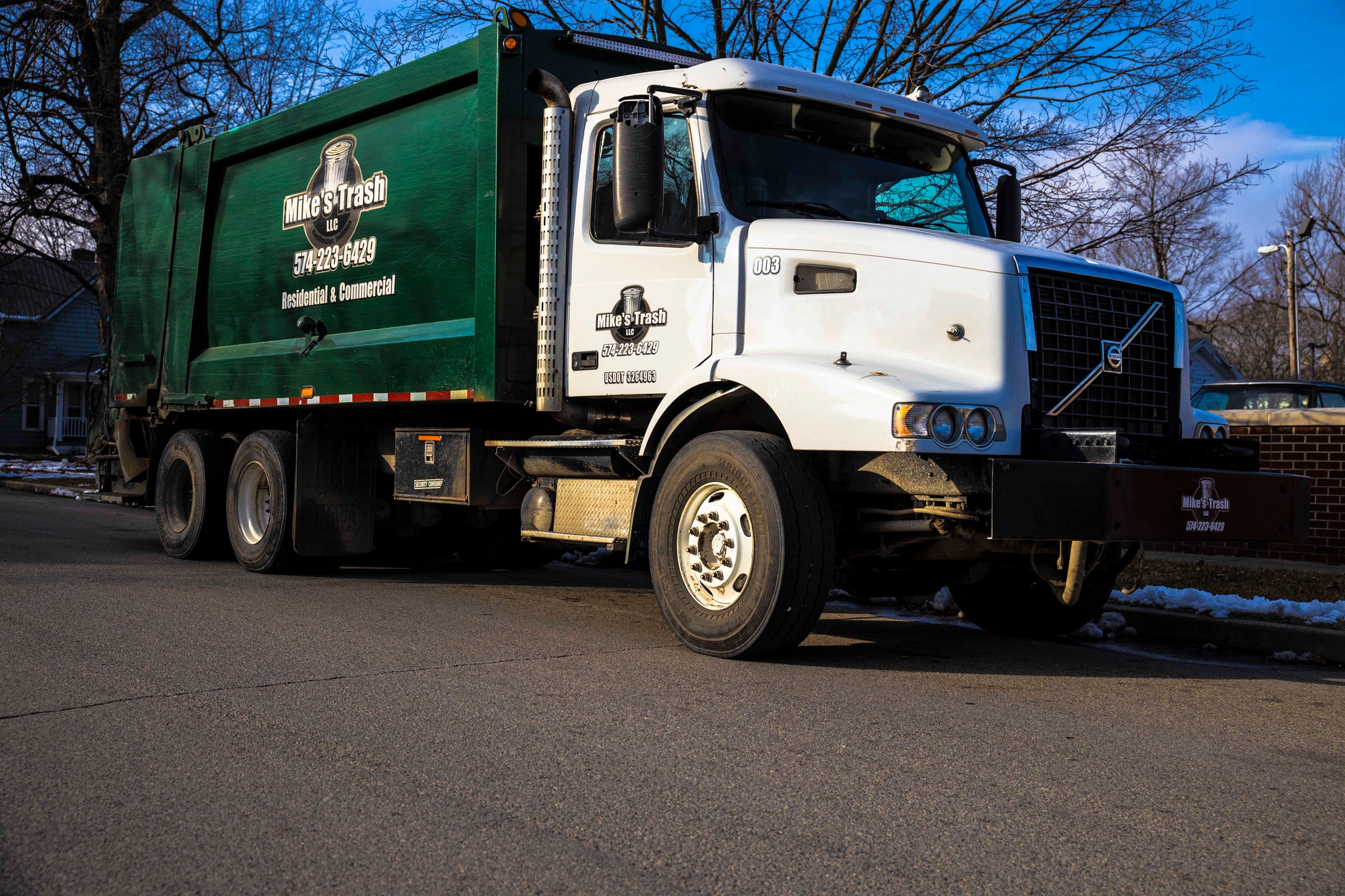 Mike's Trash bulk pickup truck